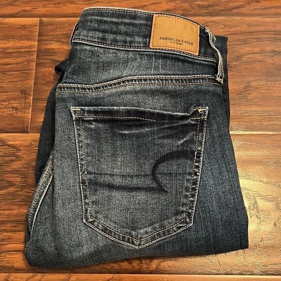 American Eagle Factory Blue Distressed Denim Jeggings Festival Casual Co… - Picture 2 of 9